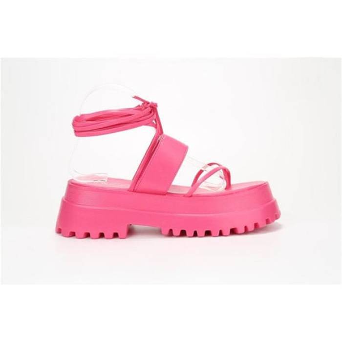 No Doubt 【 Strappy Tie-Up Flatform Sandal Women Fuchsia 】 レディース 12,236円