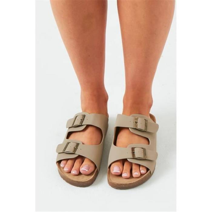 Missy Empire 【 Croc Effect Sandals Women Beige 】 サンダル レディース ベージュ