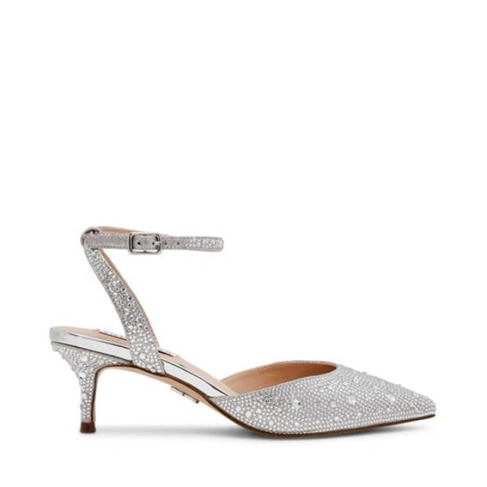 スティーブマデン Steve Madden 【 Women\u0027s Kitten Heeled Mules Women Silver 】 レディース レディース Silver しろがね色・しろがね色