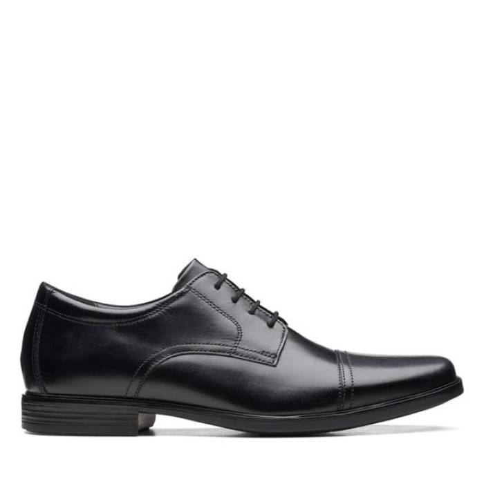 クラークス Clarks 【 Howard Cap Shoes Men Black Leather 】 ハワード キャップ 帽子 シューズ 運動靴 メンズ 黒色 ブラック レザー