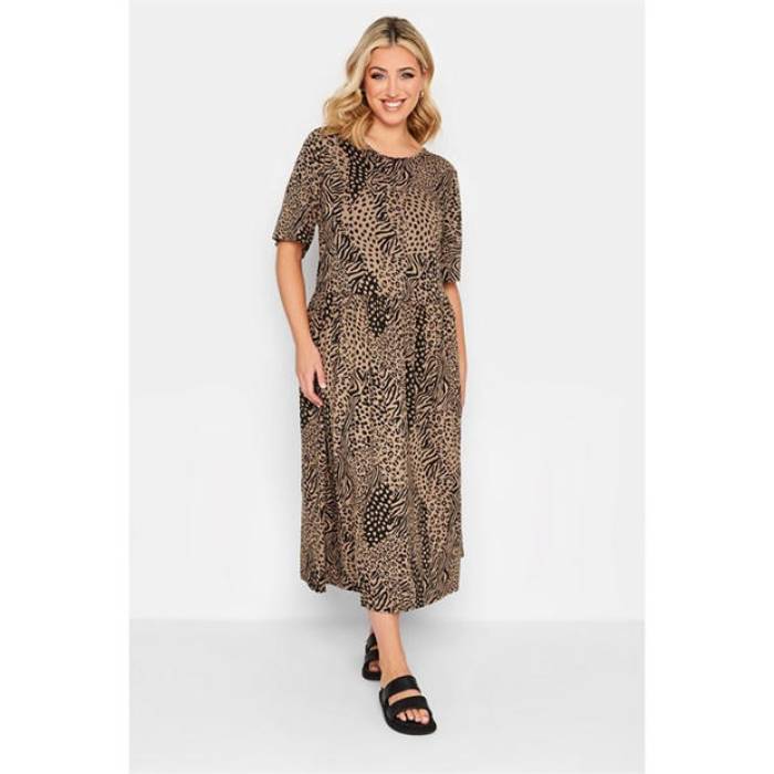 ユアーズ Yours 【 Curve Mixed Animal Midi Smock Dress Men Camel 】 ドレス メンズ camel キャメル