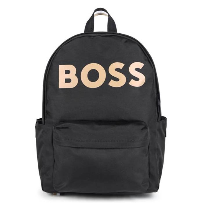 ボス Boss 【 Kids Logo Backpack, Logo Design Unisex Black 09B 】 ロゴ ユニセックス 黒色 ブラック