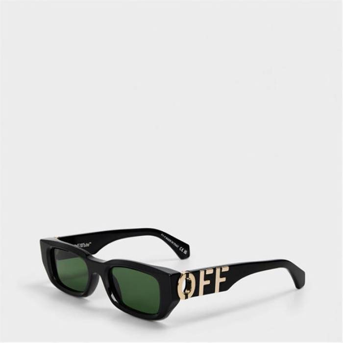 Off White 【 Unisex Hays Square Frame Sunglasses Unisex Black/Green 】 サングラス ユニセックス 黒色 ブラック green 緑・グリーン