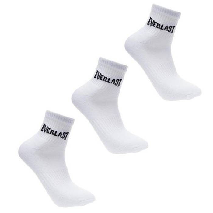 Everlast 【 Quarter Sock 3 Pack Ladies Women White 】 レディース 白色 ホワイト