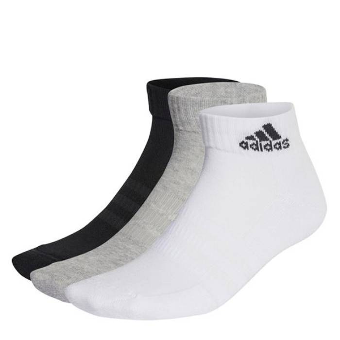 アディダス Adidas 【 Cushioned Sportswear Ankle Socks 3 Pairs Kids Meggreyhtr 】 ソックス・靴下 ジュニア キッズ