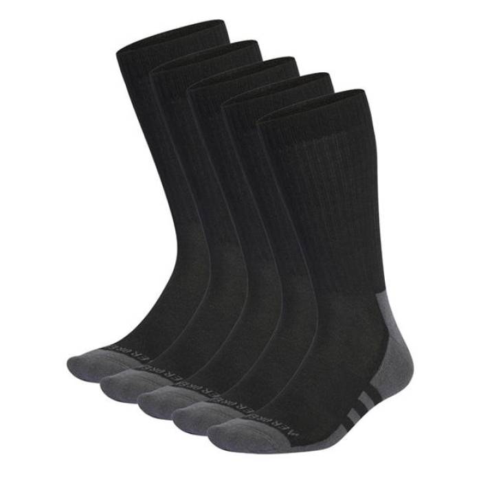 アディダス Adidas 【 Aeroready Crew 6 Pack Socks Junior Kids Black/Grey 】 クルー ソックス・靴下 ジュニア キッズ 黒色 ブラック 灰色 グレー|スニケス