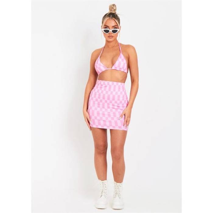 Missy Empire 【 Print Bikini Top Women Pink 】 レディース pink ピンク