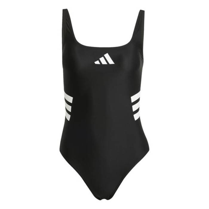 アディダス Adidas 【 3-Stripes U-Back Swimsuit Womens Women Black/White 】 水着 レディース レディース 黒色 ブラック 白色 ホワイト