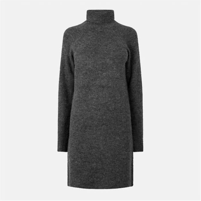 ピーシーズ Pieces 【 Knit Mini Dress Women Dark Grey Mela 】 編み物 御召しもの レディース 薄墨色 薄墨色