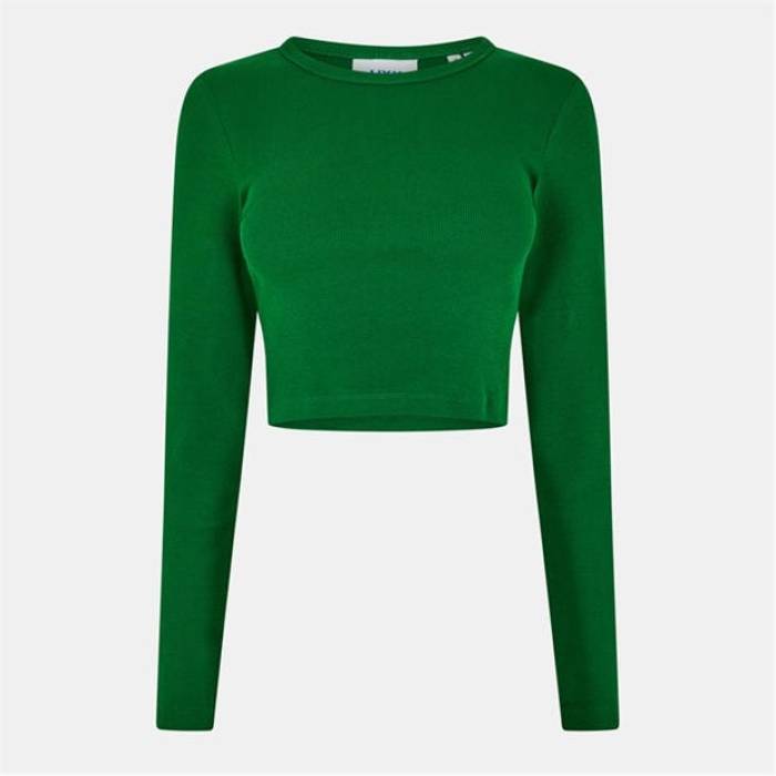 Jjxx 【 Feline Long-Sleeve Crop Top Women Formal Garden 】 Crop クロップ レディース フォーマル