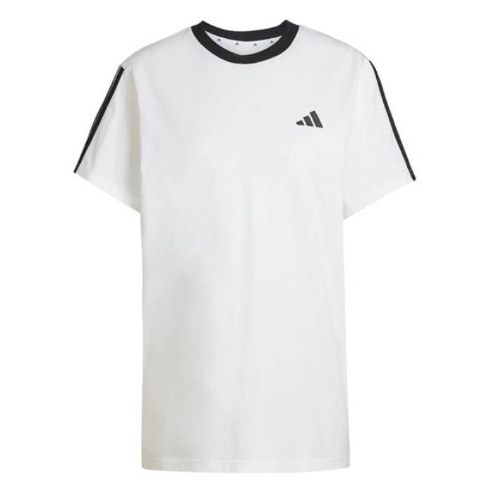 アディダス Adidas 【 Essentials 3 Stripe T-Shirt Womens Women White/Black 】 Stripe 縞模様 プルオーバー レディース レディース 白いこと 白いこと 黒いこと 黒いこと