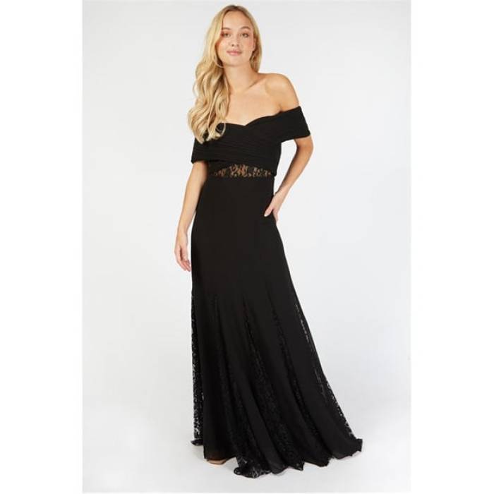リトルミストレス Little Mistress 【 Maxi Dress Women Black 】 マキシ御召しもの レディース 黒いこと 黒いこと