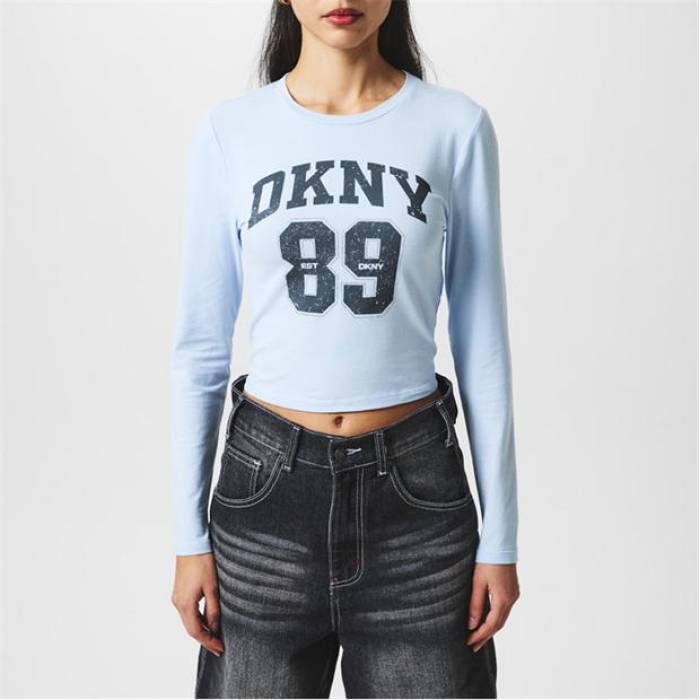ダナキャランニューヨーク Dkny 【 Women\u0027s Logo Long-Sleeve T-Shirt Women Rain 】 レディース ロゴタイプ プルオーバー レディース