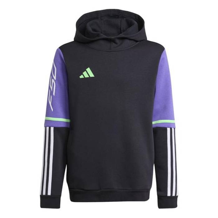 アディダス Adidas 【 F50 Training Hoodie Juniors Kids Black/Purple 】 形づくる フーディー パーカー お坊っちゃん キッズ 黒いこと 黒いこと Purple 紫・パープル
