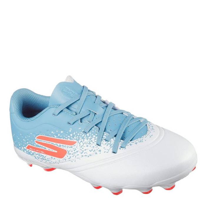 スケッチャーズ Skechers 【 Razor Juniors Firm Ground Football Boots Kids White/Blue 】 フットボール ブーツ ジュニア キッズ 白色 ホワイト 青色 ブルー