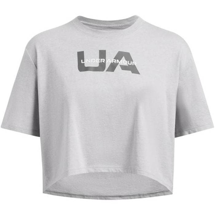 アンダーアーマー Under Armour 【 Boxy Cropped Short-Sleeve Performance Gym Top Women Gray 】 パフォーマンス レディース gray 灰色・グレー・グレイ