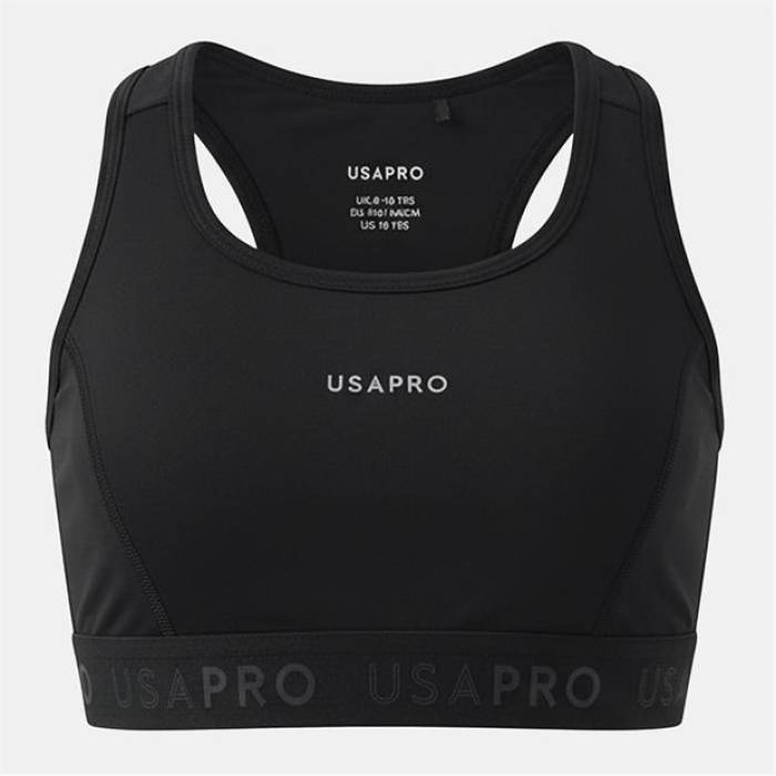 Usa Pro 【 Fitness Crop Top Junior Girls Kids Black 】 相応うネス Crop クロップ お坊っちゃん キッズ 黒いこと 黒いこと