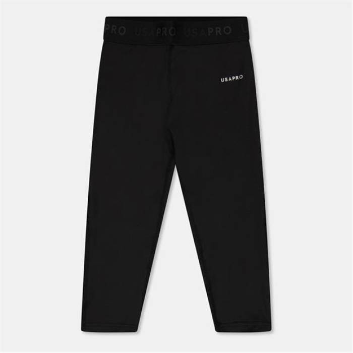 Usa Pro 【 Training Capri Tights Junior Girls Kids Black 】 形づくる Tights タイツ お坊っちゃん キッズ 黒いこと 黒いこと