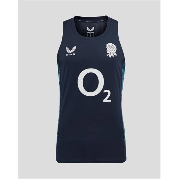 Castore 【 England Performance Sleeveless Singlet 2025 Adults Men Ink/Storm 】 パフォーマンス Sleeveless ノンスリーブ Singlet シングレット メンズ