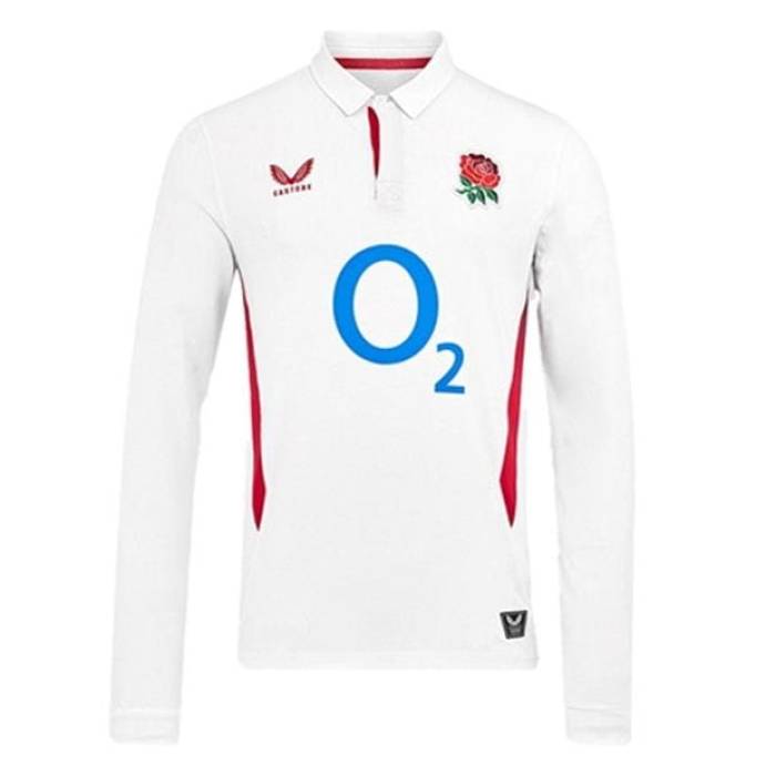 Castore 【 England Rugby Home Classic Long Sleeve Shirt 2025 Juniors Kids White/Red 】 ラグビー クラシック Sleeve スリーブ ジュニア キッズ 白色 ホワイト Red 赤・レッド|スニケス