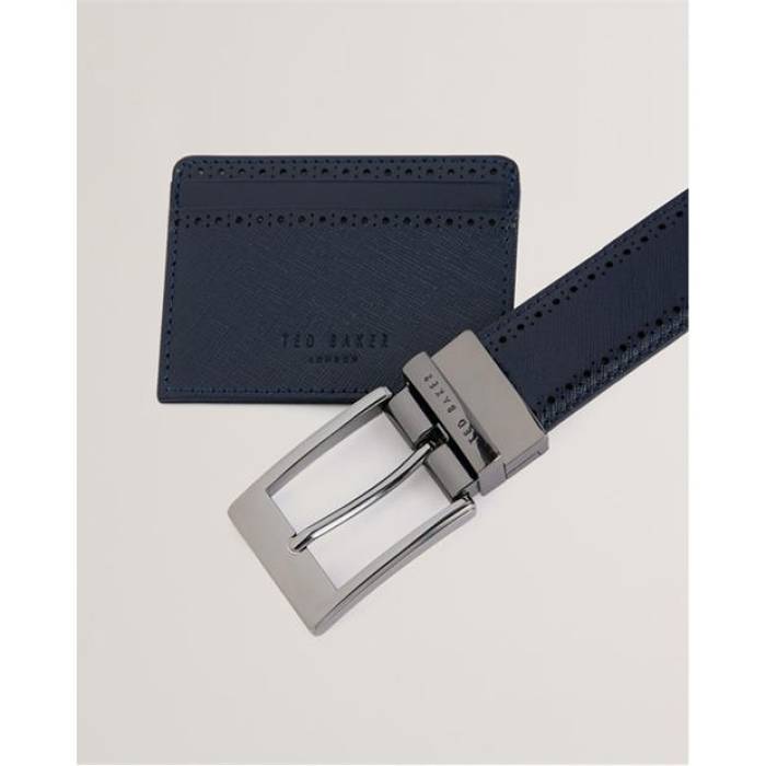 テッドベーカー Ted Baker 【 Men\u0027s Leather Belt Unisex Navy 】 メンズ なめし革 胴締め ユニ一発やる 紺色 米国海軍