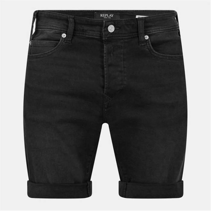 リプレー Replay 【 Men\u0027s Stretch Denim Shorts Men Washed Black 】 メンズ ジーンズ さる股引き メンズ 黒いこと 黒いこと