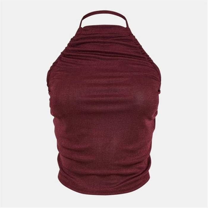 Missy Empire 【 Cowl Backless Top Womens Women Wine 】 レディース レディース