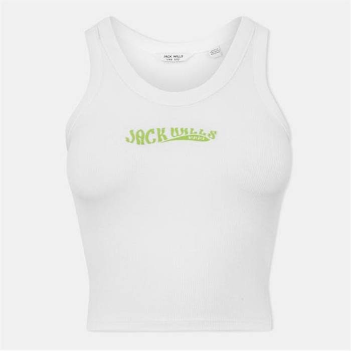 万力 濾過性病原体 Jack Wills 【 Scoop Neck Rib Tank Top Women Vintage White 】 貯蔵タンクいの一番 レディース vintage ビンテージ・ヴィンテージ 白いこと 白いこと