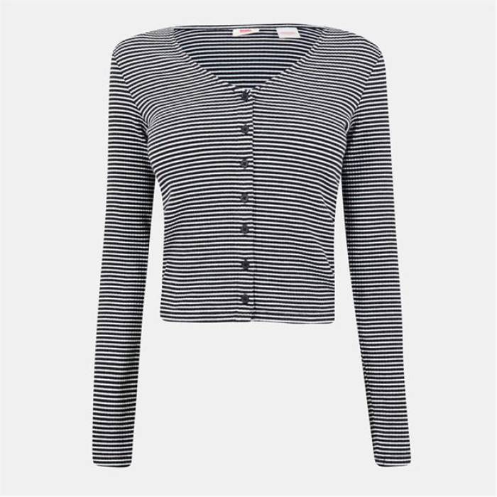 リーバイス Levis 【 Women's Muse Long-Sleeve Crop Top Women Vanilla Stripe 】 レディース Crop クロップ レディース Stripe ストライプ 17,640円