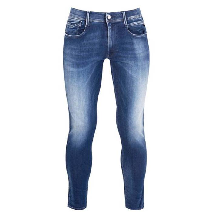 リプレイ Replay 【 Hyperflex Anbass Slim Jeans Men Mid Blue 009 】 slim スリム ジーンズ メンズ ミッド 青色 ブルー|スニケス