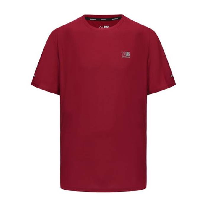 Karrimor 【 Run Short Sleeve T Shirt Mens Men Burgundy 】 幽客 Sleeve 捩り メンズ メンズ ぶどう酒色・バーガンディー