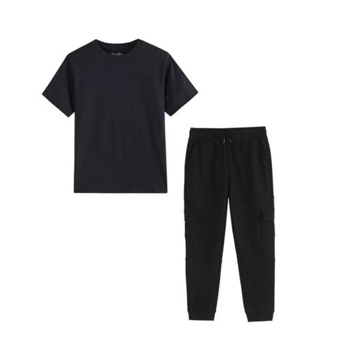 Studio 【 T-Shirt And Jogger Set Kids Grey/Black 】 プルオーバー ジョガーパンツ お坊っちゃん キッズ 薄墨色 薄墨色 黒いこと 黒いこと