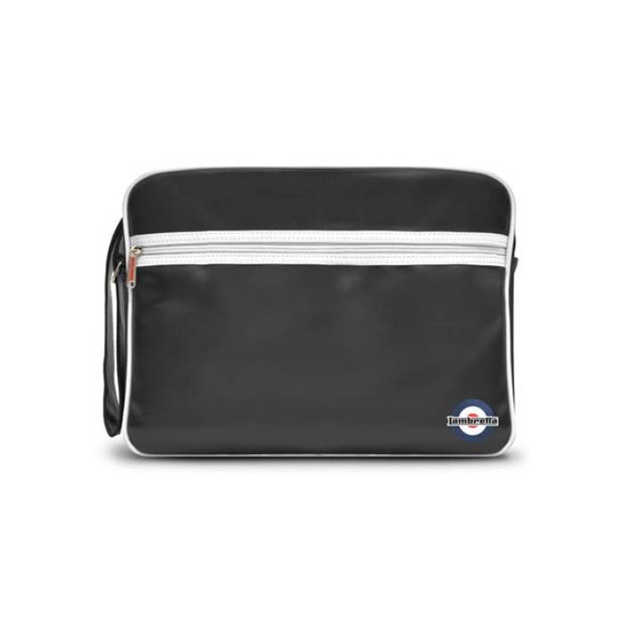 ランブレッタ Lambretta 【 Retro Bag Sn00 Unisex Black/White 】 レトロ バッグ ユニセックス 黒色 ブラック 白色 ホワイト|スニケス
