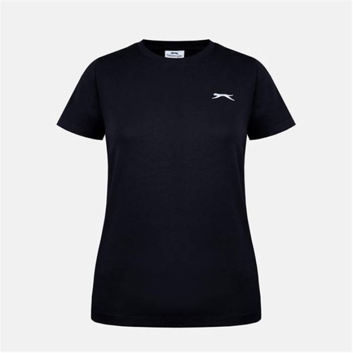 Slazenger 【 Neck Tee Womens Women Black 】 ティーシャツ レディース レディース 黒いこと 黒いこと