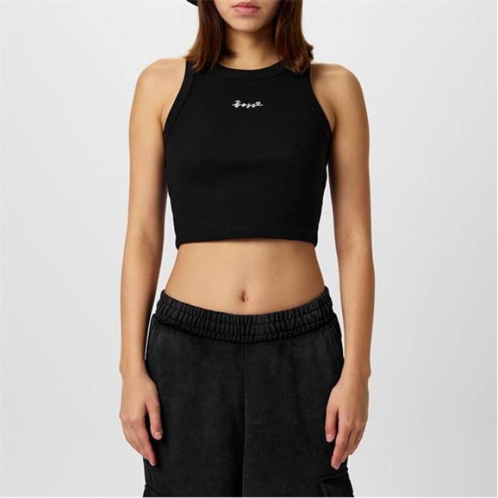 ボス Boss 【 Women's C Evest Crop Ribbed Structured Vest Women Black 001 】 レディース Crop クロップ ベスト レディース 黒色 ブラック｜スニケス