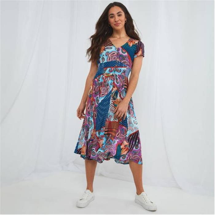 Joe Browns 【 Multi Print Dress Women Multi 】 御召しもの レディース