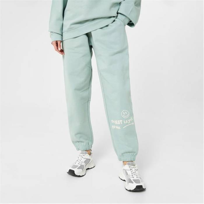 Soulcal 【 Graphic Closed Hem Fleece Joggers Women Green 】 グラフィック フリース ジョガーパンツ レディース green 緑・グリーン