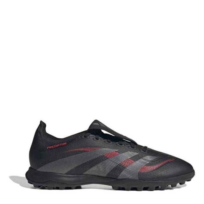 アディダス Adidas 【 Predator League Fold-Over Tongue Astro Turf Football Boots Men Black/Grey 】 プレデター ターフ フットボール ブーツ メンズ 黒色 ブラック 灰色 グレー|スニケス