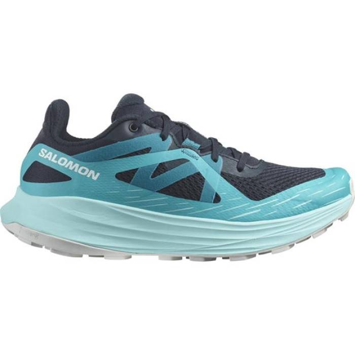サロモン Salomon 【 Ultra Flow Ladies Running Shoes Women Carbon/Blue 】 ultra ウルトラ 流通受け答え シューズ 運動すること靴 レディース 炭素 青み 青色