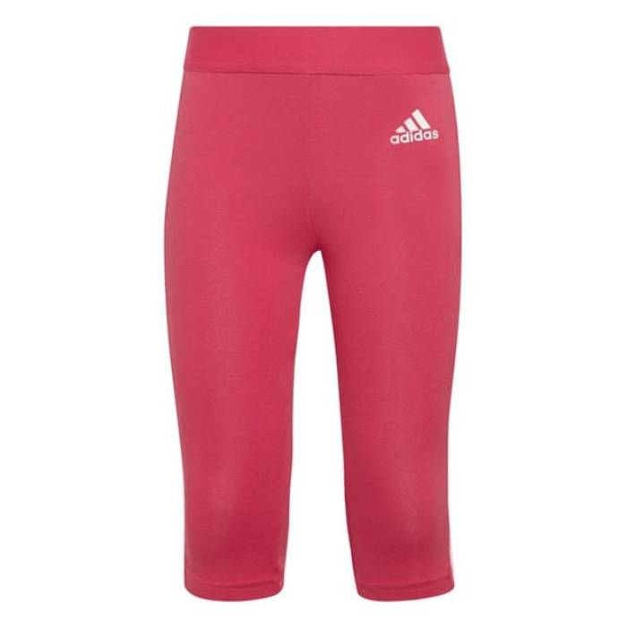 アディダス Adidas 【 Girls 3 Stripes Leggings Kids Pink/White 】 レギンス・タイツ お坊っちゃん キッズ pink さくら色 白いこと 白いこと