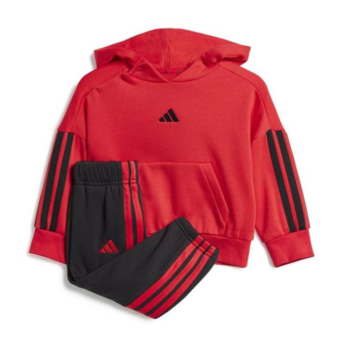 アディダス Adidas 【 3-Stripe Essentials Joggers Set Infants Kids Red/Black 】 ジョガーパンツ お坊っちゃん キッズ Red 赤・赤いこと 黒いこと 黒いこと