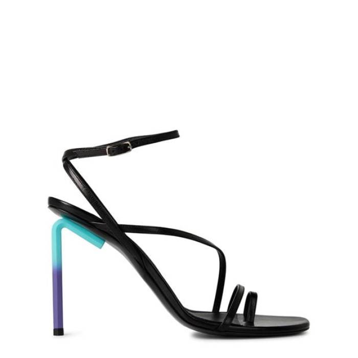 Off White 【 Women\u0027s Allen 110Mm Strappy Multicoloured Stiletto Heels Sandals Women Black Multi 】 レディース サンダル レディース 黒いこと 黒いこと