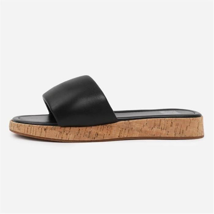 Wheres That From 【 Pu Julia Flatform Sliders Sandal Ladies Women Black 】 サンダル レディース 黒色 ブラック|スニケス