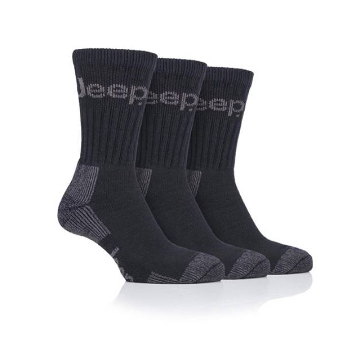 Jeep 【 3 Pack Terrain Boot Sock Mens Unisex Black/Charcoal 】 ブーツ メンズ ユニセックス 黒色 ブラック チャコール