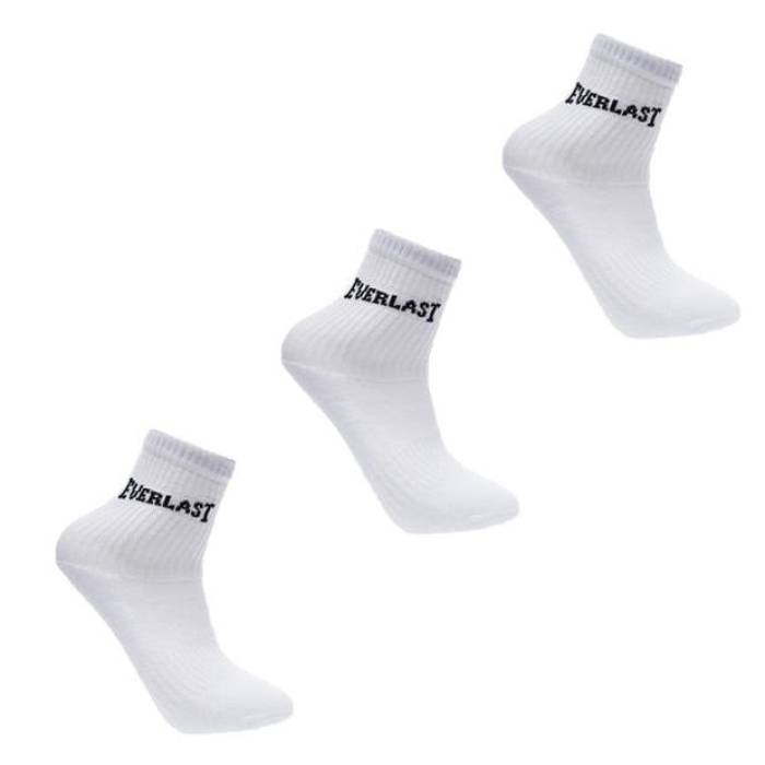 Everlast 【 3 Pack Crew Socks Childrens Kids White 】 クルー ソックス・靴下 ジュニア キッズ 白色 ホワイト｜スニケス