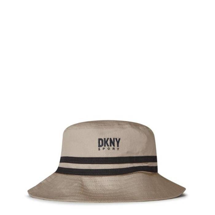 ダナキャランニューヨーク Dkny 【 Logo Bucket Hat Men Bei-Cha 】 ロゴ メンズ