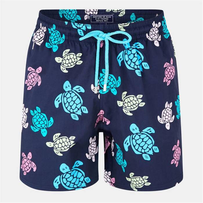 Vilebrequin 【 Men's Large Turtle Swim Shorts Men Bleu Marine 390 】 メンズ ショーツ メンズ