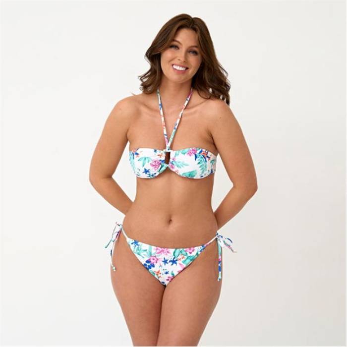 Be You 【 Tie Waist Bikini Bottoms Women Tropical 】 ネクタイ ズボン ボトムス レディース
