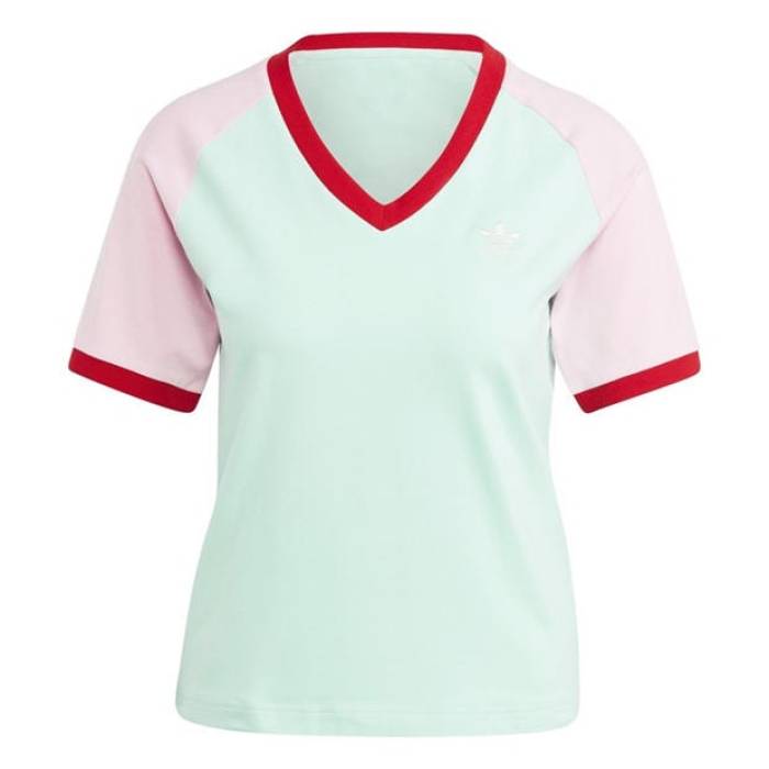 アディダス Adidas Originals 【 Regular Fit V-Neck T-Shirt Women Easgrn 】 Vネック Tシャツ レディース