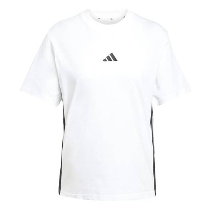 アディダス Adidas 【 Essentials 3-Stripes Cotton T-Shirt Womens Women White/Black 】 プルオーバー レディース レディース 白いこと 白いこと 黒いこと 黒いこと